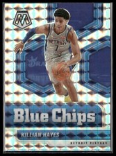 2020-21 Panini Mosaic Silver Mosaic Blue Chips Killian Hayes #2 Detroit Pistons