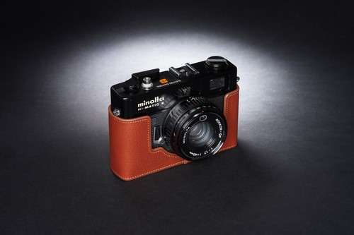 Genuine Real Leather Half Camera Case Bag Cover for Minolta Hi-Matic E SD - Picture 13 of 30