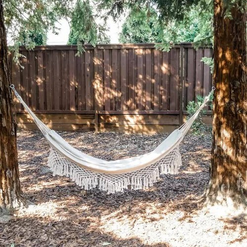 Barton Extra Long & Wide Hammock Travel Camping Garden Backyard Porch, Beige - Picture 5 of 9