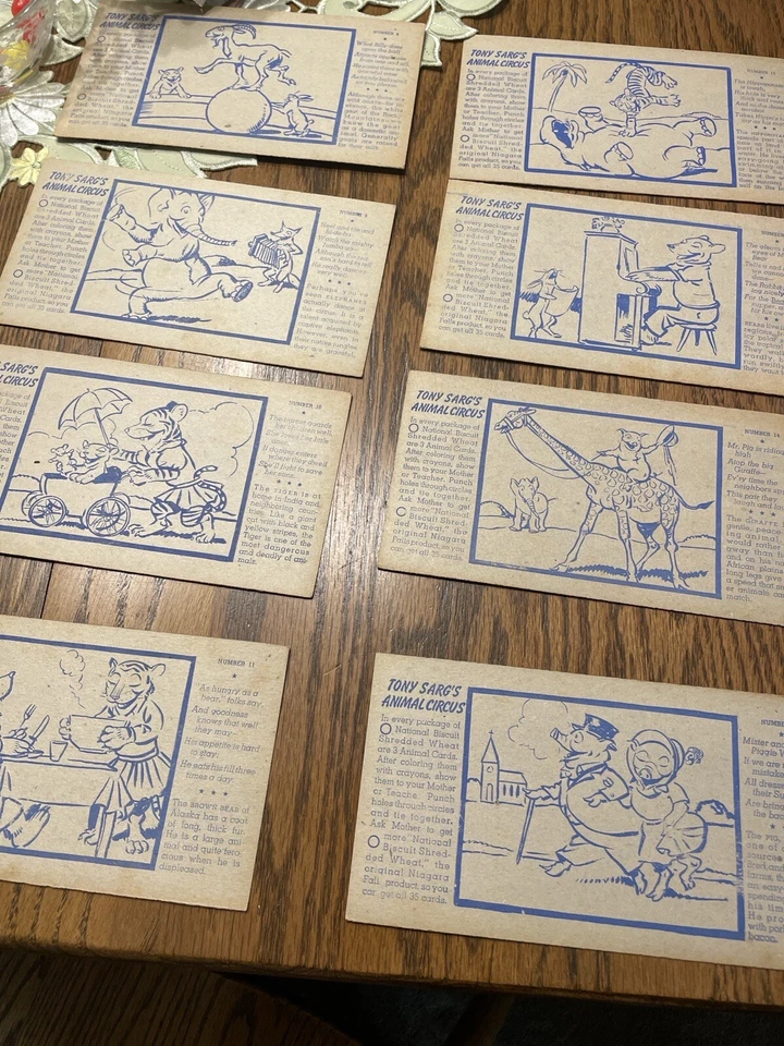 1938 Tony Sarg's Animal Circus Cards NABISCO Shredded Wheat Premiums-36 Cards - Image 3 of 4