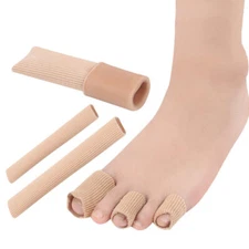 Fabric Gel Tube Bandage Finger Toe Protector Sleeve Feet Pain Relief Foot Care