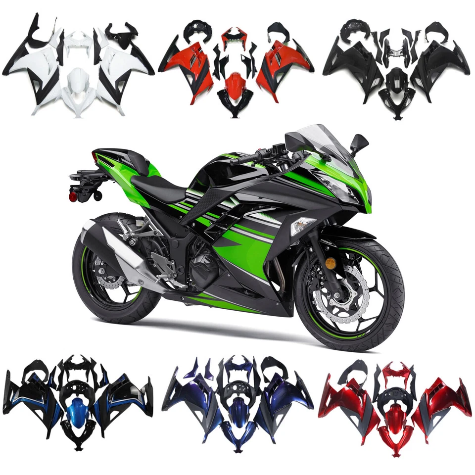 Injection Fairings Kit For 2013-2017 Kawasaki Ninja 300 EX300R Plastic Bodywork — 第 2/4 张图片