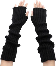 Arm Warmers - Arm Warmers Women, Long Fingerless Gloves for Women Cashmere Blend
