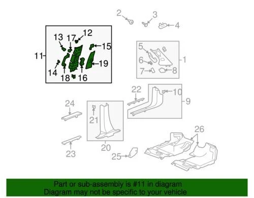 Panel de ajuste superior pilar central GMC Saturn Outlook GM 2007-2017 22787204 genuino Foto 4 de 4