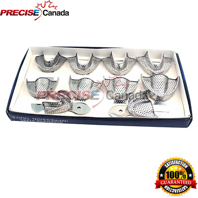 Autoclavable Dental Instruments 6-Piece Dental Impression Trays - 304 Stainless Steel Perforated Upper/Lower In 3 Sizes Perforated Dental Equipment - Foto 10