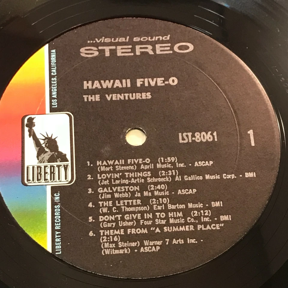 THE VENTURES Hawaii Five-O 1969 USA vinyl LP Theme TV Surf Aquarius, Dizzy EXCEL - Image 4 of 4