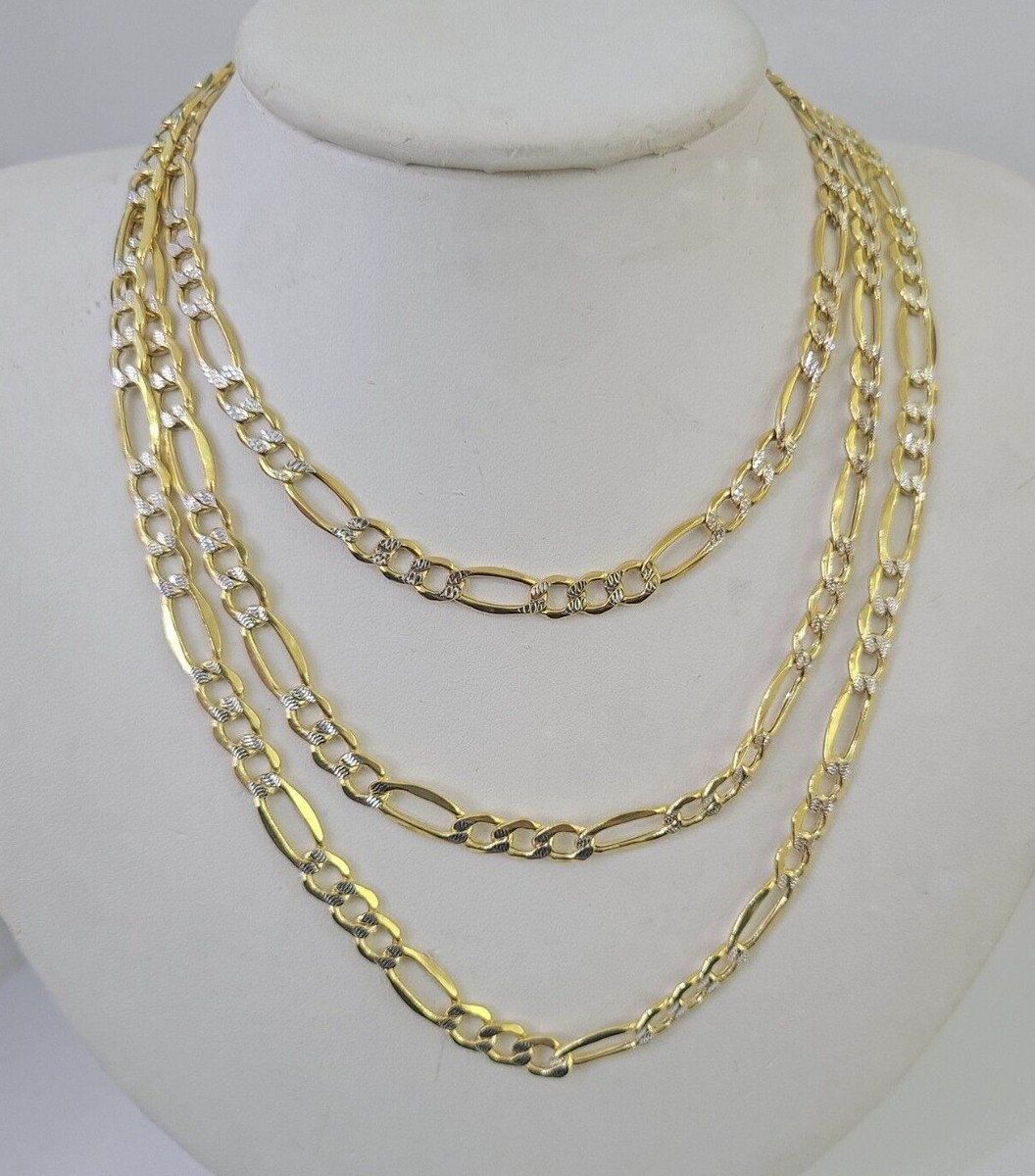 10K Figaro Link Chain Necklace Yellow Gold 20
