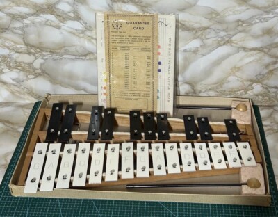 Vintage Bell Harmony 25 Note Xylophone Glockenspiel Made In Germany Original Box