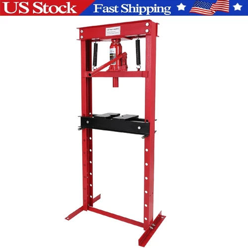 Hydraulic Shop Press ,6/12/20 Ton Benchtop H-Frame Garage Floor Shop Press Red