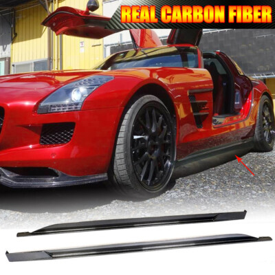 REAL CARBON FIBER Side Skirts Spoiler for Mercedes SLS AMG C197 R197 2010-2013