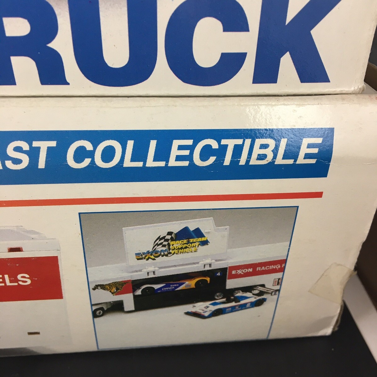 Vintage 90s Exxon Toy Tanker Truck Diecast Support race Team