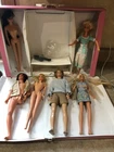 VINTAGE TARA TOY CO DELUXE FASHION DOLL CARRYING CASE AND DOLLS BARBIE KEN 1966