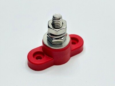 Red Junction Block Power Post Insulated Terminal 5/16'' Stud Stainless