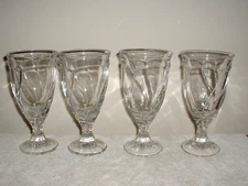Lot of 4 Noritake Clear Sweet Swirl 7 3/8" Iced Tea Glasses