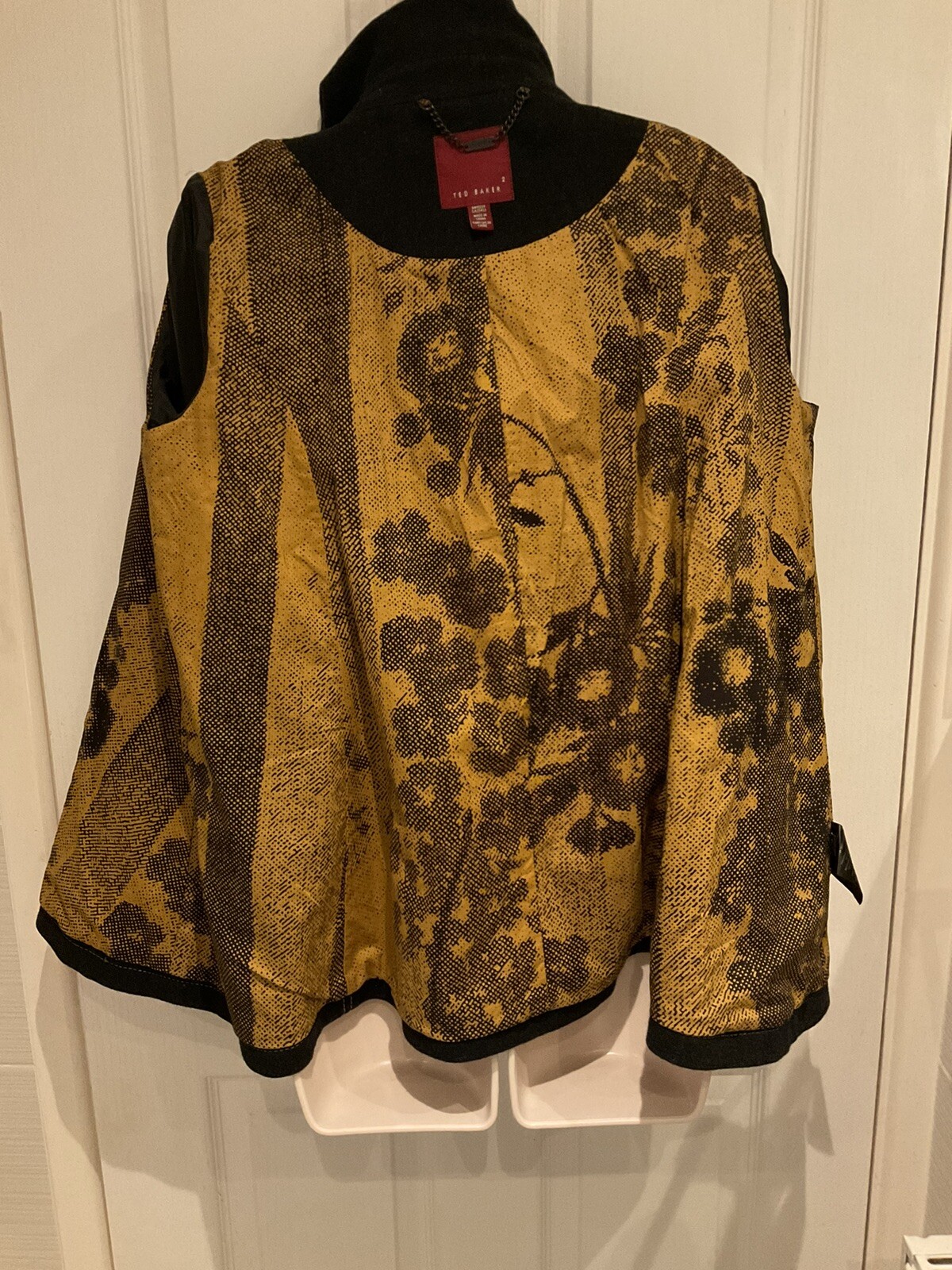 TED BAKER Black Wool Blend Swing Duffle Coat with Hood Size TB2 UKM 10/