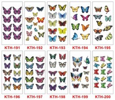 8 Sheets Woman Butterfly Waterproof Body Temporary Tattoos Stickers US Seller