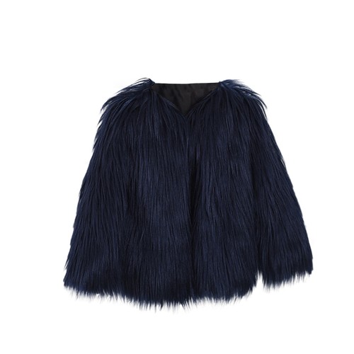 Girls Faux-fur Jacket Coat Toddler Kids Winter Thicken Warm Fuzzy Outwear Clothe - Picture 44 of 57