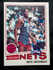 NATE TINY ARCHIBALD BRAVES HOF AUTOGRAPHED SIGNED 1977 TOPPS BASKETBALL CARD