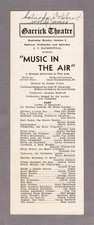 Jerome Kern "MUSIC IN THE AIR" Oscar Hammerstein II / Donald Brian 1933 Playbill