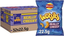 Walkers Wotsits Really Cheesy 32 x 22.5g – Bulk Pack Crisps – Family Sharing