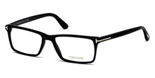 New Tom Ford Men Geometric Eyeglasses FT5408 001 Shiny Black 56mm