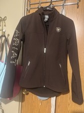 Brown Ladies Ariat Jacket With Cheetah Print Ariat Lettering