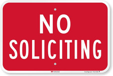- K-7506-Eg-12X18 "No Soliciting" Sign  12" X 18" 3M Engineer Grade Reflective