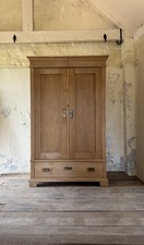ANTIQUE Solid PINE WARDROBE, Armoire, Farmhouse, Vintage, Rustic, Linen Cupboard