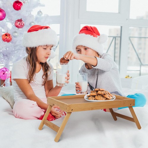 Bamboo Bed Tray Foldable Lap Desk Portable Laptop Breakfast Food Dinner Table - Picture 2 of 11