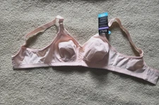 Bali Double Support Bra 34C Cotton Wirefree Comfort U Back Stretch DF3036 NWT