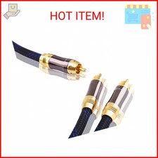 KUYIOHIFI Dual Shielded OD 8.0mm 1 RCA Male to 2 RCA Male Audio Cable RCA Y-Ad