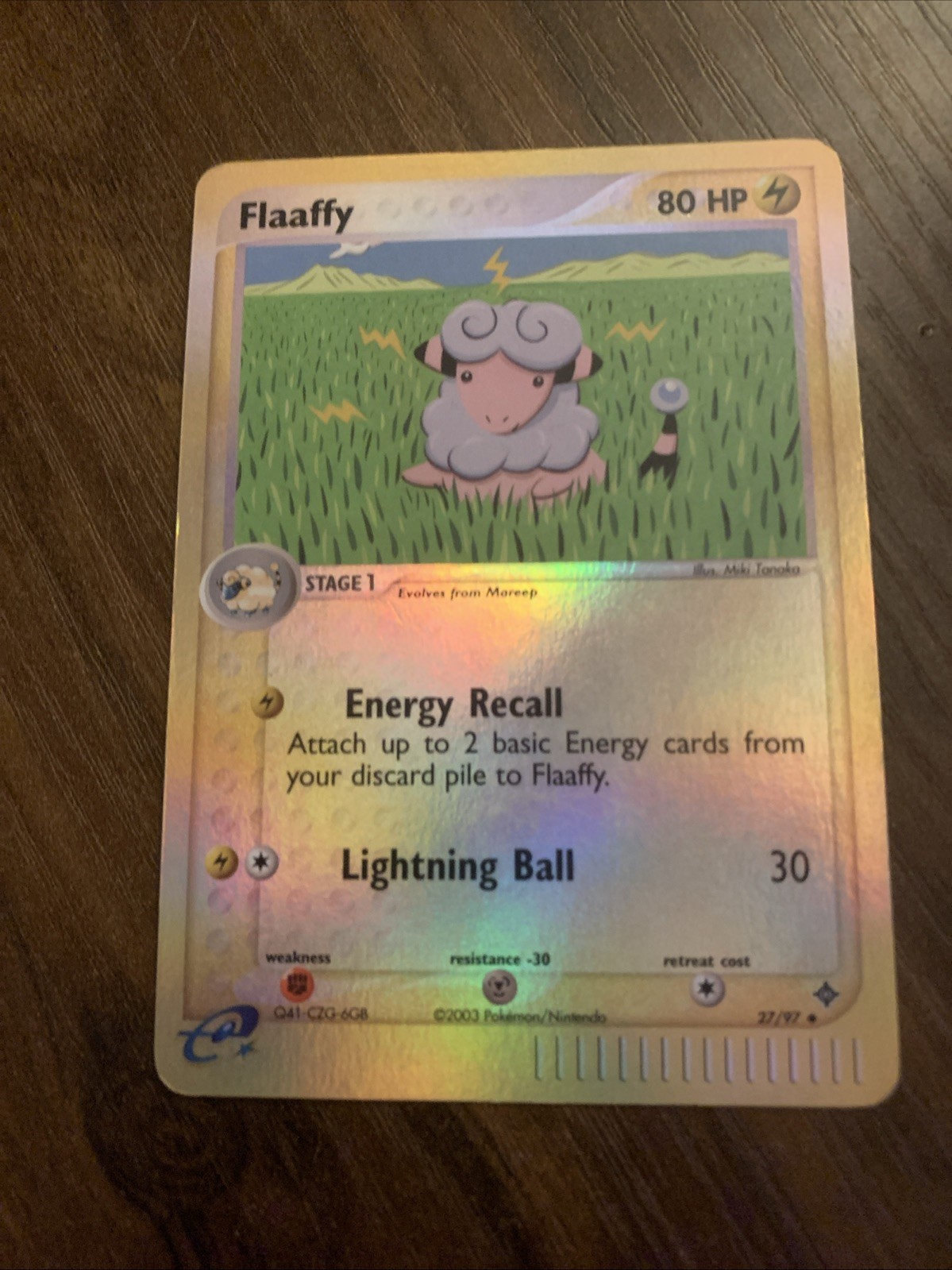 Pokémon TCG Flaaffy Reverse Holo 27/97 EX Dragon Light Play Near Mint