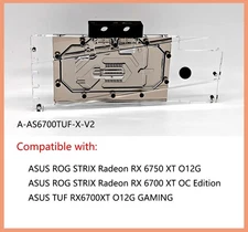 Granzon GPU Water Cooling Block Use For ASUS ROG STRIX Radeon RX 6750 XT O12G
