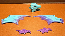Lego Elves Water Dragon Adventure Head & Wing Parts 2016 Set 41172 Blue Purple