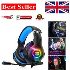 Comfortable Leather Gaming Headphones with Noise Cancellation & RGB Lighting