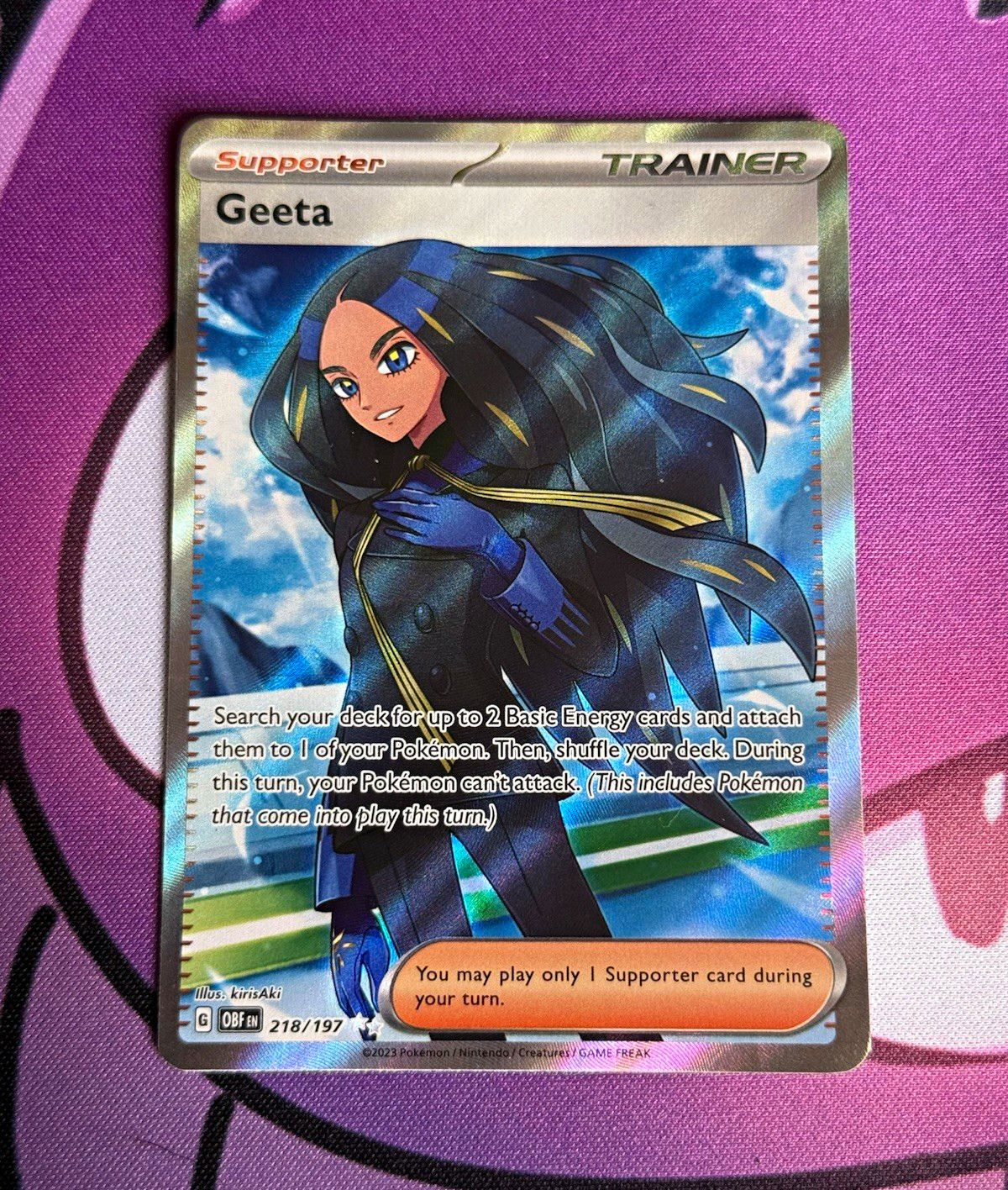 Geeta 218/197 SV03 Obsidian Flames Full Art Holo Ultra Rare Trainer EN