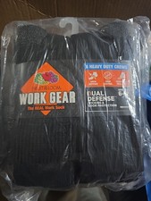 Fruit of The Loom Black WORK GEAR Heavy Duty Crew Socks 6 pair