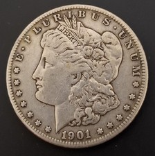🇺🇸 1901-O Morgan Silver Dollar – New Orleans Mint – USA $1 Coin – .900 Silver