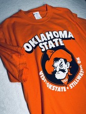 Oklahoma State Cowboys T Shirt Graphic Orange Medium Unisex Port & Company Small