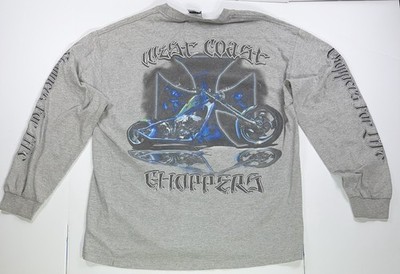 West Coast Choppers Long Sleeve T Shirt Gray Jesse Who Choppers XL