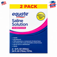 Equate Saline Solution for Sensitive Eyes, 12 fl oz, 2 Pack