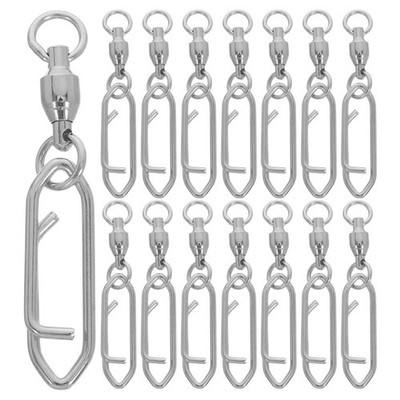 20 Pcs Stainless Steel Bearing Fishing Swivel Snap Hooks Heavy Duty Clips