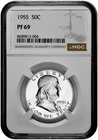 1955 50C Proof Silver Franklin Half Dollar NGC Graded PF 69 in New Holder