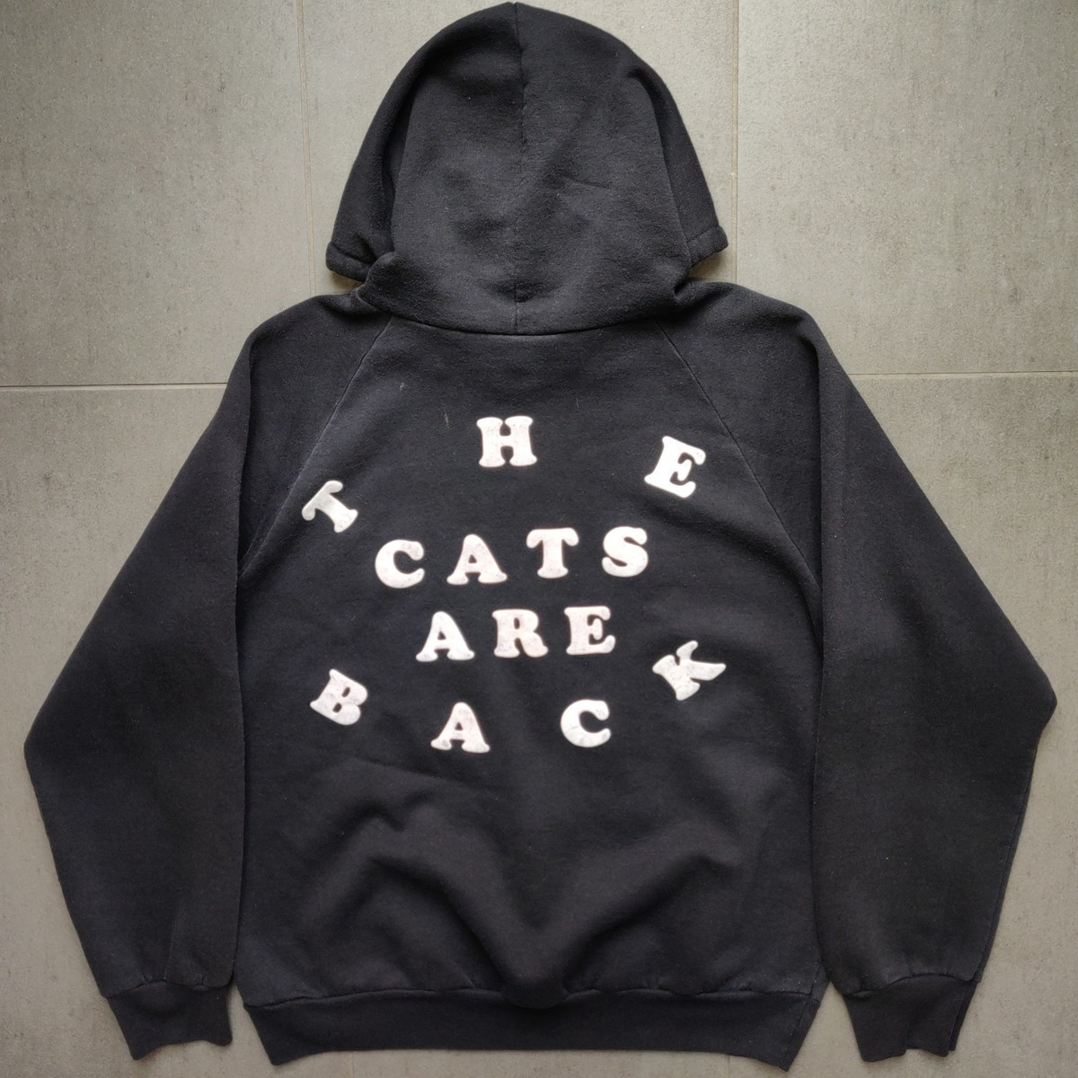 Vintage 80s Tiger Head Cats Puff Print Sweatshirt Hoodie Small 