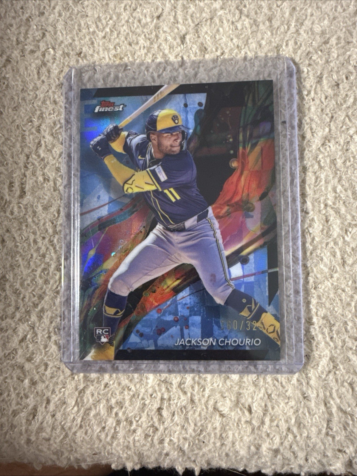 Jackson Chourio RC 2024 Topps Finest Sky Blue Refractor #'d /325 Milwaukee #11