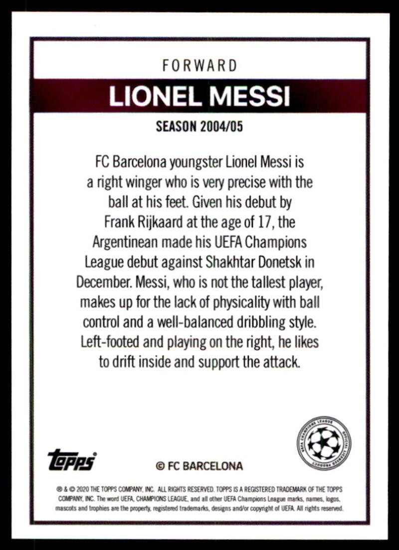 Lionel Messi 2020 Topps Now The Lost Rookie Cards # view 2