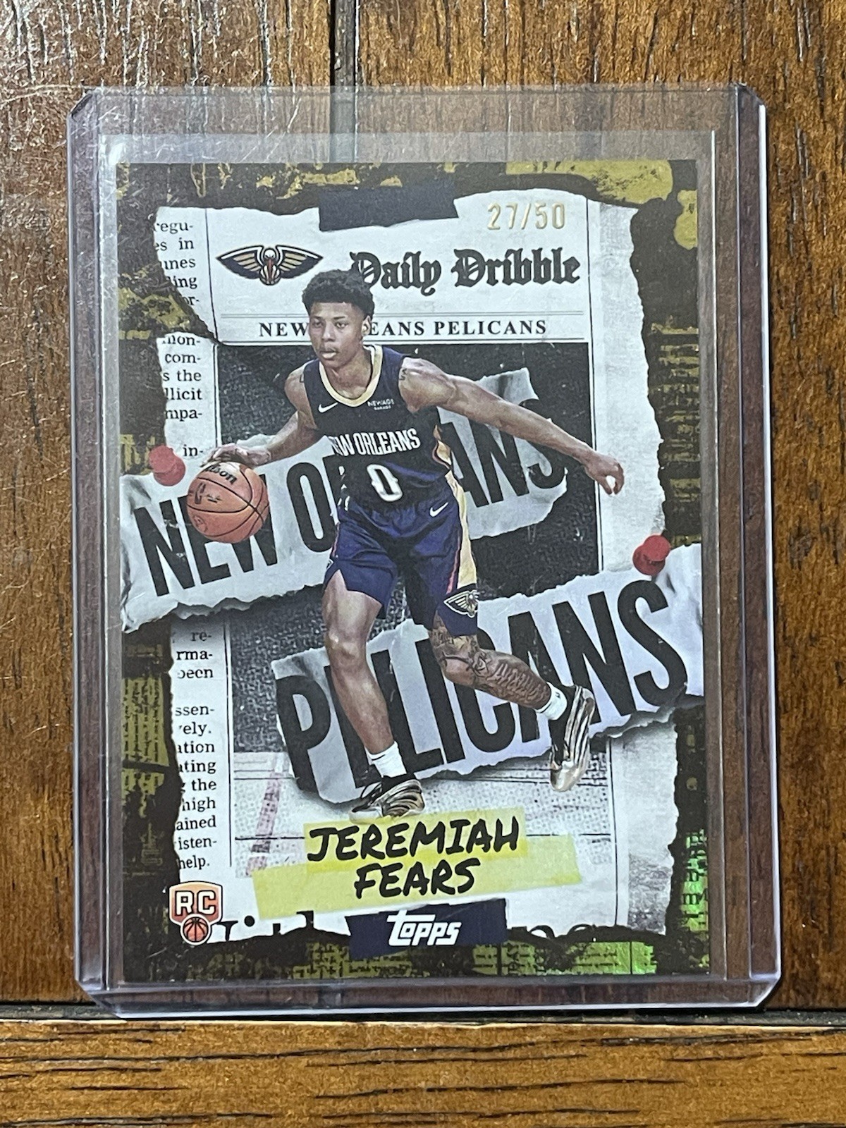 2025-26 Topps Basketball Jeremiah Fears Daily Dribble Gold Insert /50