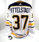 Casey Mittelstadt Signed Adidas Sabres Debut White Hockey Jersey Fanatics Auto