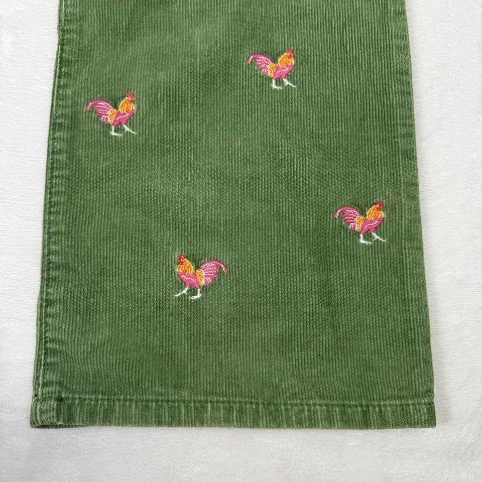 De colección J. Pantalones Vaqueros Crew Pana 4 Gallo Jardín Verde Rosa Bordado Pollo Foto 3 de 4
