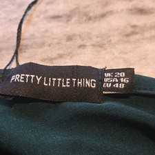 PRETTYLITTLETHING Green Long Plus Size 16 Women's Solid Dress